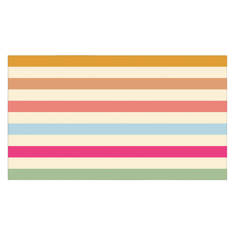 Lyman Creative Co Retro French Rainbow Stripes Tablecloth