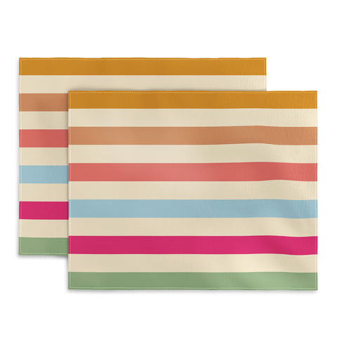 Lyman Creative Co Retro French Rainbow Stripes Placemat