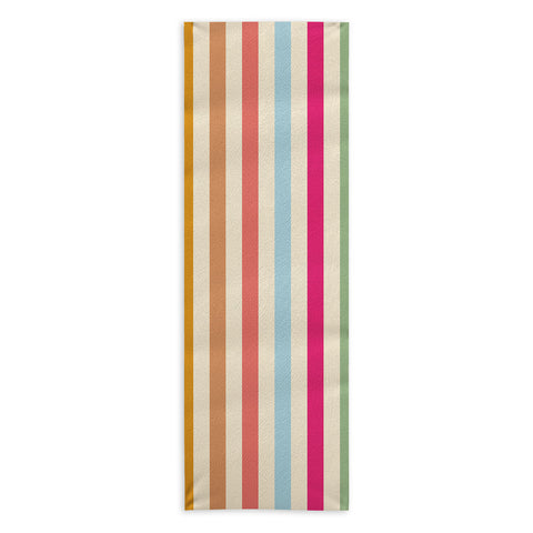 Lyman Creative Co Retro French Rainbow Stripes Yoga Towel