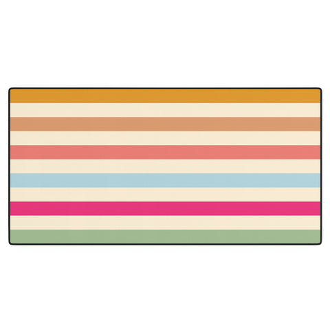 Lyman Creative Co Retro French Rainbow Stripes Desk Mat