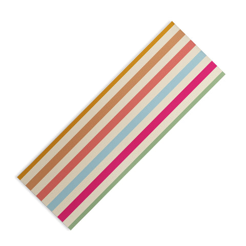 Lyman Creative Co Retro French Rainbow Stripes Yoga Mat