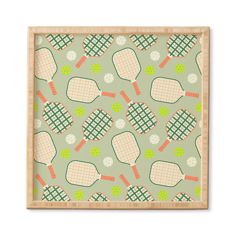 Lyman Creative Co Retro Pickleball Pattern Framed Wall Art