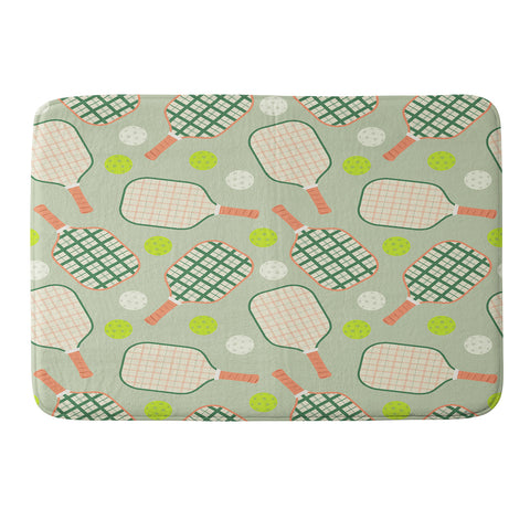 Lyman Creative Co Retro Pickleball Pattern Memory Foam Bath Mat