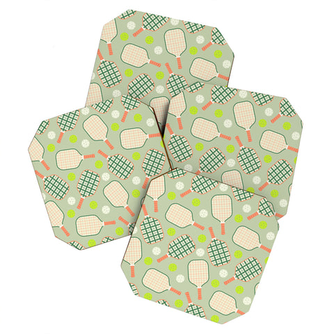 Lyman Creative Co Retro Pickleball Pattern Coaster Set