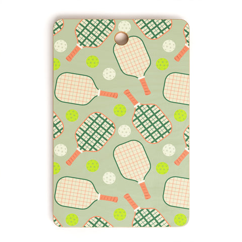 Lyman Creative Co Retro Pickleball Pattern Cutting Board Rectangle