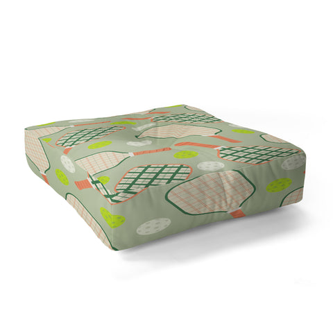 Lyman Creative Co Retro Pickleball Pattern Floor Pillow Square