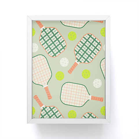 Lyman Creative Co Retro Pickleball Pattern Framed Mini Art Print