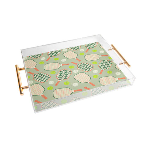 Lyman Creative Co Retro Pickleball Pattern Acrylic Tray