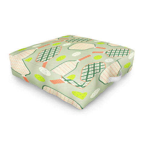 Lyman Creative Co Retro Pickleball Pattern Outdoor Floor Cushion