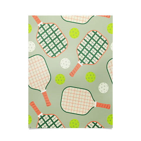 Lyman Creative Co Retro Pickleball Pattern Poster