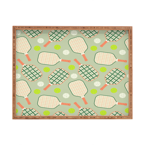 Lyman Creative Co Retro Pickleball Pattern Rectangular Tray