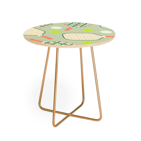 Lyman Creative Co Retro Pickleball Pattern Round Side Table