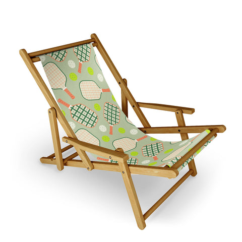Lyman Creative Co Retro Pickleball Pattern Sling Chair