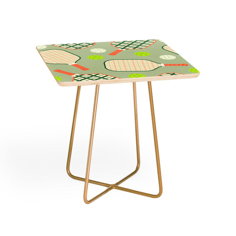 Lyman Creative Co Retro Pickleball Pattern Side Table