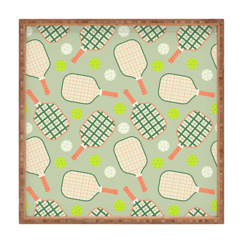 Lyman Creative Co Retro Pickleball Pattern Square Tray