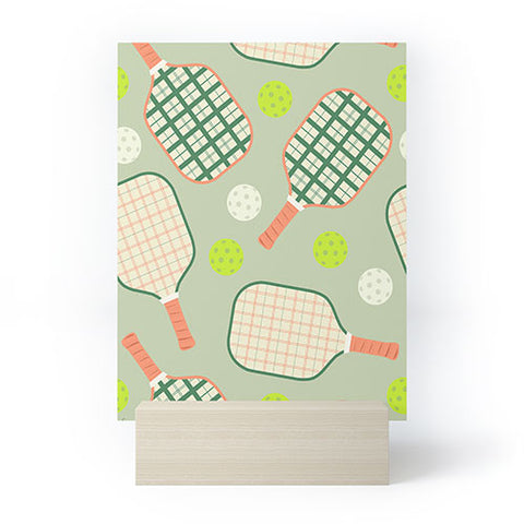 Lyman Creative Co Retro Pickleball Pattern Mini Art Print