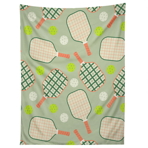 Lyman Creative Co Retro Pickleball Pattern Tapestry