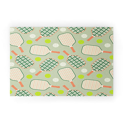 Lyman Creative Co Retro Pickleball Pattern Welcome Mat