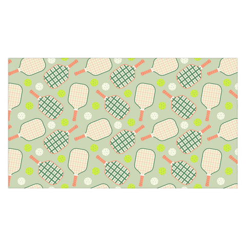 Lyman Creative Co Retro Pickleball Pattern Tablecloth