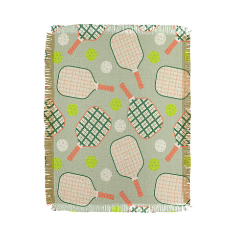 Lyman Creative Co Retro Pickleball Pattern Throw Blanket