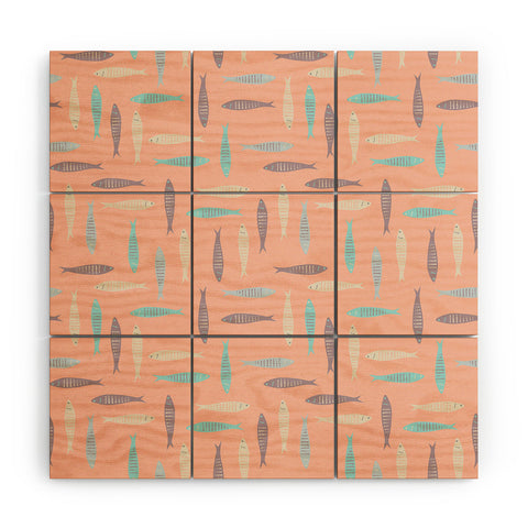 Lyman Creative Co Sardines on Pink Wood Wall Mural