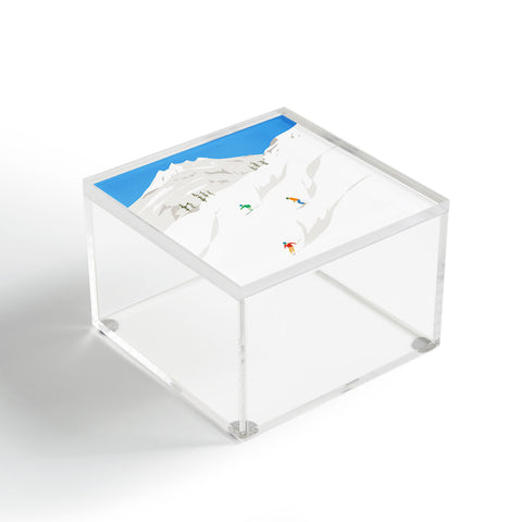 Lyman Creative Co Snowy Mountain Skiers Acrylic Box