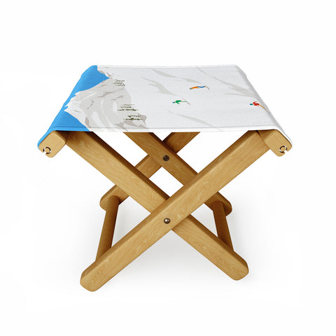 Lyman Creative Co Snowy Mountain Skiers Folding Stool