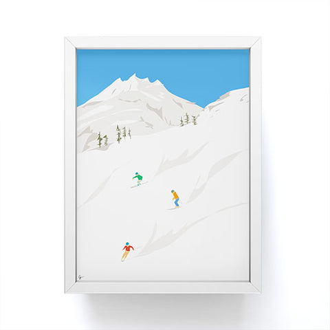 Lyman Creative Co Snowy Mountain Skiers Framed Mini Art Print