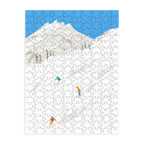 Lyman Creative Co Snowy Mountain Skiers Puzzle
