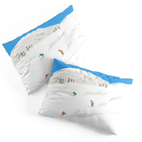 Lyman Creative Co Snowy Mountain Skiers Pillow Shams