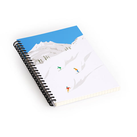 Lyman Creative Co Snowy Mountain Skiers Spiral Notebook