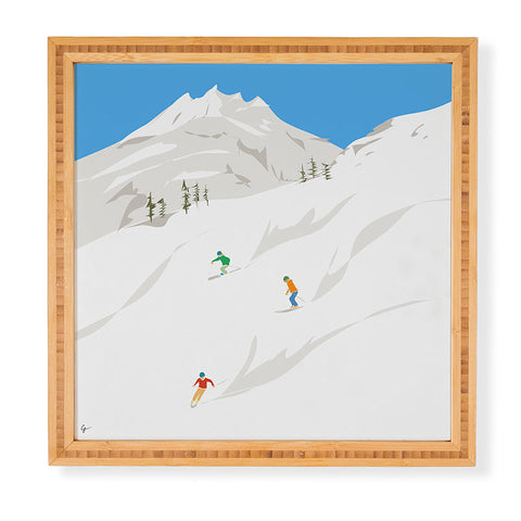 Lyman Creative Co Snowy Mountain Skiers Framed Wall Art