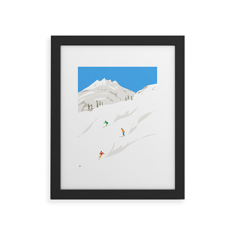 Lyman Creative Co Snowy Mountain Skiers Framed Art Print