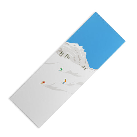 Lyman Creative Co Snowy Mountain Skiers Yoga Mat