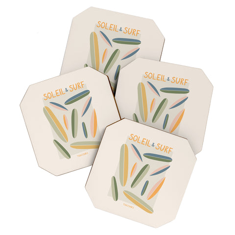 Lyman Creative Co Soleil Surf Toujours Coaster Set