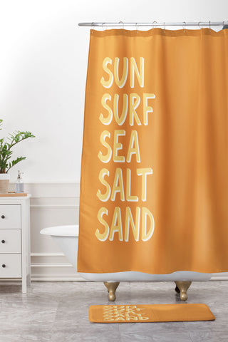 Lyman Creative Co Sun Surf Sea Salt Sand Shower Curtain And Mat