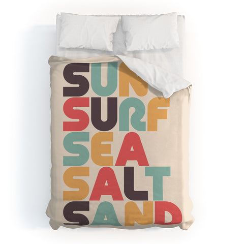 Lyman Creative Co Sun Surf Sea Salt Sand Typography Duvet Cover