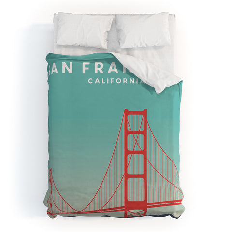 Lyman Creative Co Sunset San Francisco California Duvet Cover