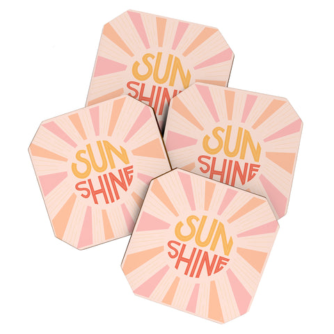 Lyman Creative Co Sunshine Hand Lettering Coaster Set