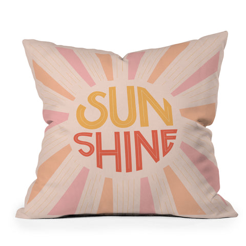 Lyman Creative Co Sunshine Hand Lettering Outdoor Throw Pillow