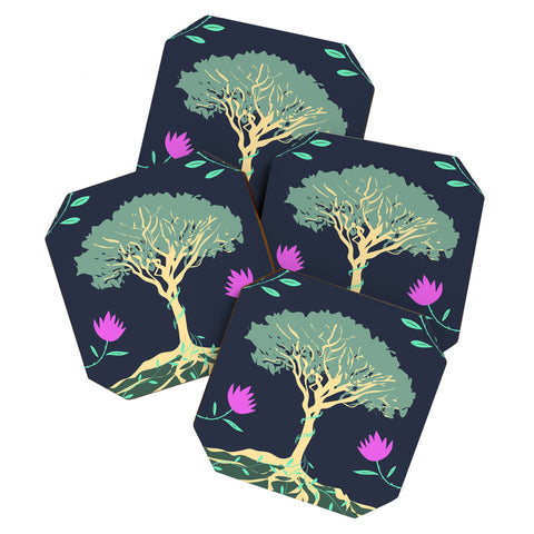 Lyman Creative Co Tree of Winding Vines Coaster Set