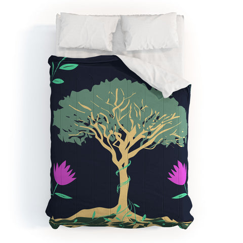 Lyman Creative Co Tree of Winding Vines Comforter