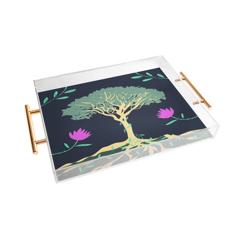 Lyman Creative Co Tree of Winding Vines Acrylic Tray