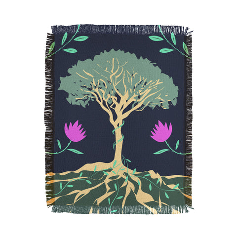 Lyman Creative Co Tree of Winding Vines Throw Blanket