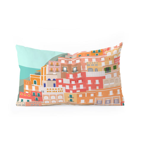 Lyman Creative Co View over the Amalfi Coast Oblong Throw Pillow