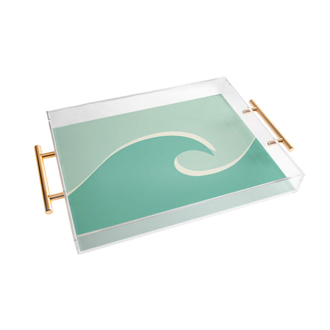 Lyman Creative Co Vintage Teal Wave Acrylic Tray