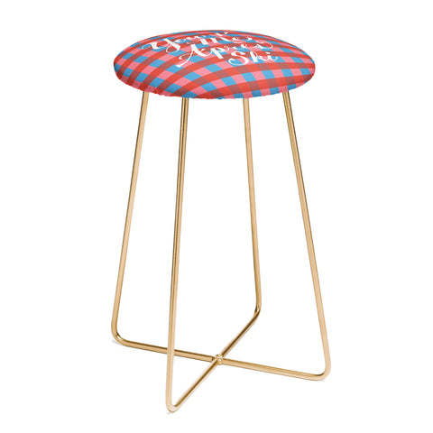 Lyman Creative Co You and Me Apres Ski in Plaid Counter Stool