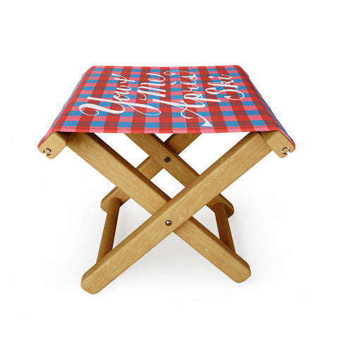 Lyman Creative Co You and Me Apres Ski in Plaid Folding Stool