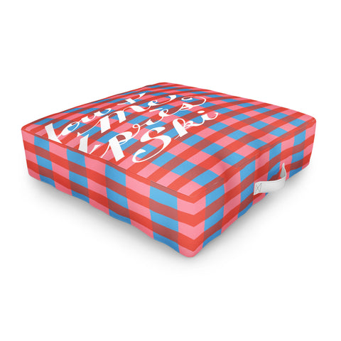 Lyman Creative Co You and Me Apres Ski in Plaid Outdoor Floor Cushion