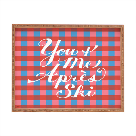 Lyman Creative Co You and Me Apres Ski in Plaid Rectangular Tray